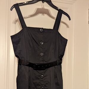 H&M Black Button-Up Casual Business Sundress Size 8